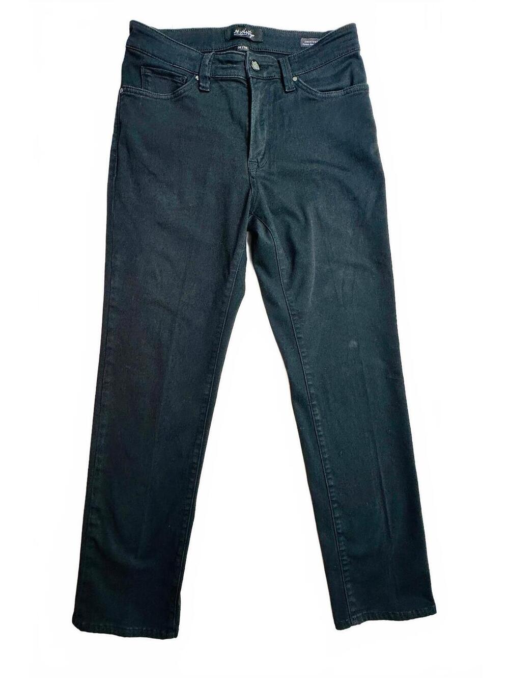 34 Heritage Charisma Men's 33x32 Black Straight Leg Jeans